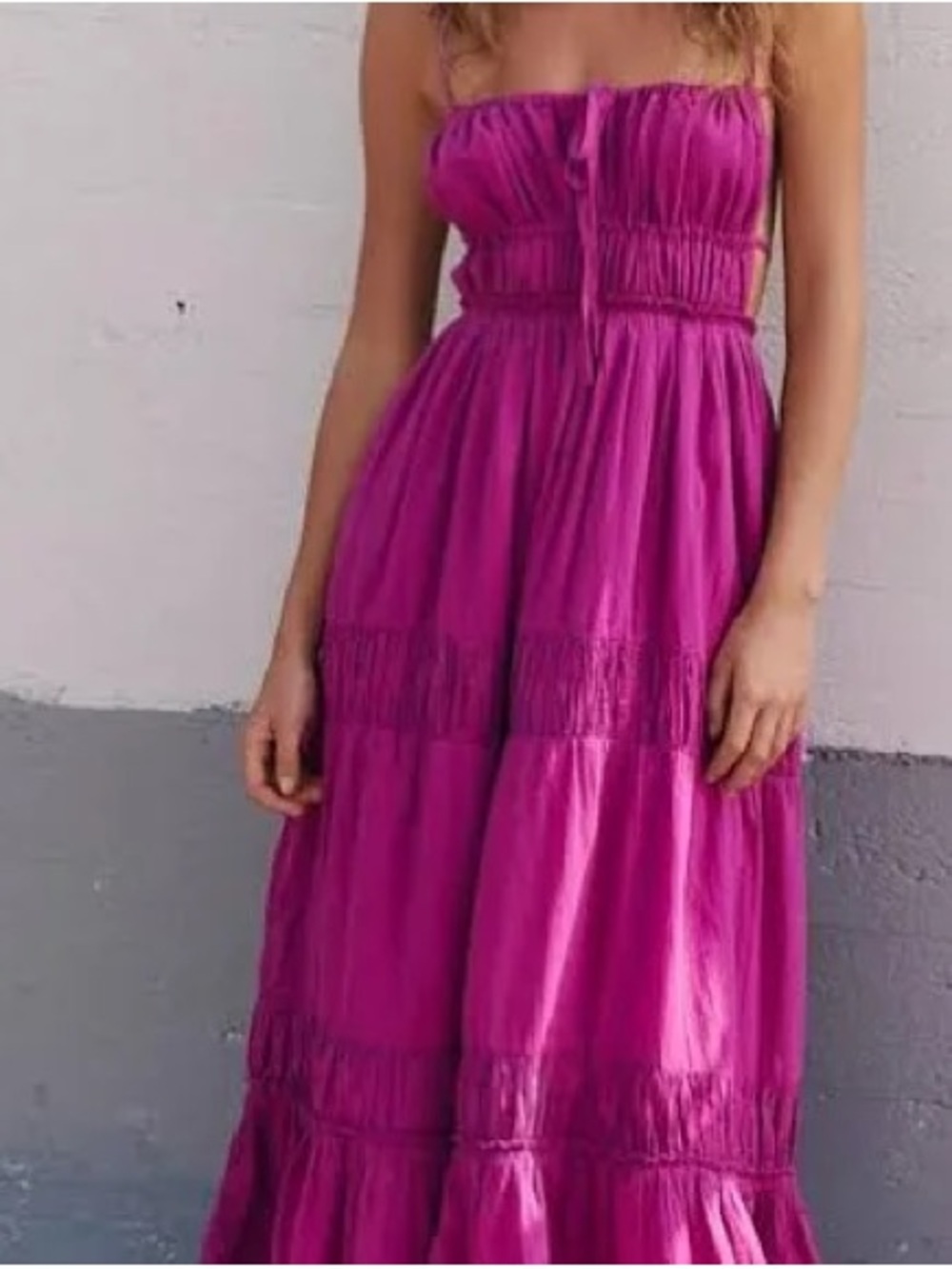 Free People Magenta Taking Sides Maxi Dress